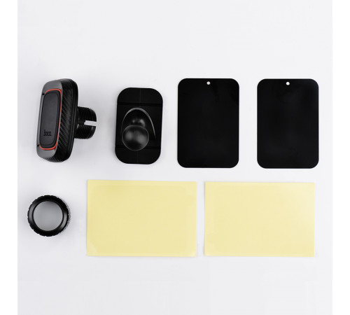 Автотримач для телефона HOCO CA24 Lotto series magnetic automotive center adsorbed holder Black (6957531065593)
