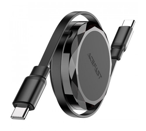 Кабель ACEFAST C13-03 USB-C to USB-C dual retraction charging data cable Black (6974316280132)