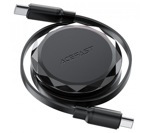 Кабель ACEFAST C13-03 USB-C to USB-C dual retraction charging data cable Black (6974316280132)