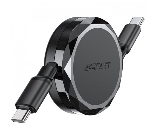 Кабель ACEFAST C13-03 USB-C to USB-C dual retraction charging data cable Black (6974316280132)