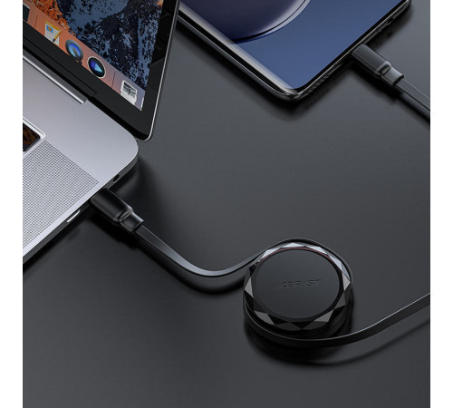 Кабель ACEFAST C13-03 USB-C to USB-C dual retraction charging data cable Black (6974316280132)