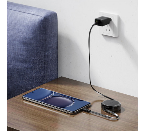 Кабель ACEFAST C13-03 USB-C to USB-C dual retraction charging data cable Black (6974316280132)