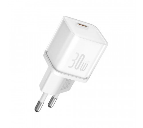 Мережевий зарядний пристрій Baseus  GaN5S Fast Charger 1C 30W EU Moon White (P10162504213-00)