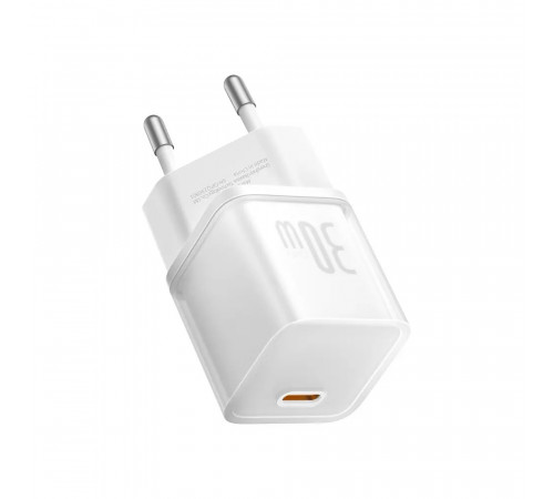 Мережевий зарядний пристрій Baseus  GaN5S Fast Charger 1C 30W EU Moon White (P10162504213-00)
