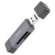 Кардрідер HOCO HB45 Spirit 2-in-1 USB/Type-C 2.0 card reader Metal Gray (6942007620512)