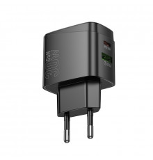 Мережевий зарядний пристрій HOCO CS61A Bright PD30W+QC3.0 charger (EU) Black (6942007638425)