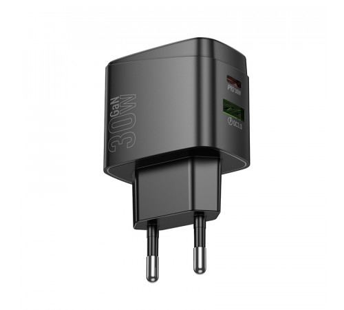 Мережевий зарядний пристрій HOCO CS61A Bright PD30W+QC3.0 charger (EU) Black (6942007638425)
