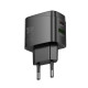 Мережевий зарядний пристрій HOCO CS61A Bright PD30W+QC3.0 charger (EU) Black (6942007638425)