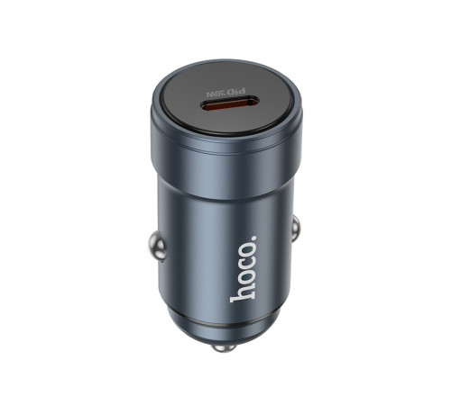 Автомобільний зарядний пристрій HOCO Z57 Glorious single-port PD30W car charger Metal Gray (6942007633048)