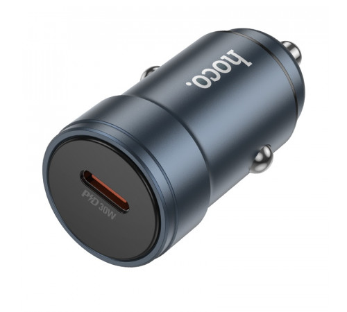 Автомобільний зарядний пристрій HOCO Z57 Glorious single-port PD30W car charger Metal Gray (6942007633048)