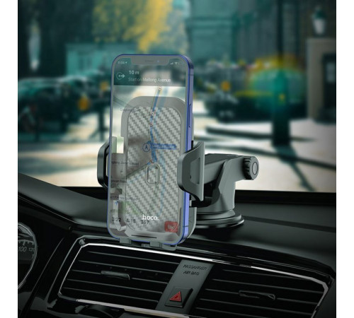 Автотримач для телефона HOCO CA76 Touareg one-touch center console car holder Black (6931474742568)