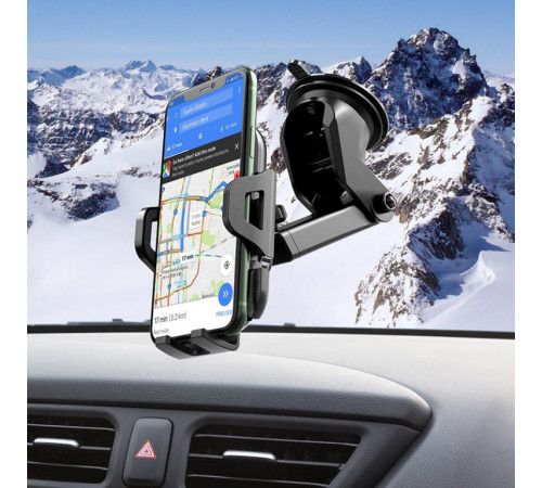 Автотримач для телефона HOCO CA76 Touareg one-touch center console car holder Black (6931474742568)