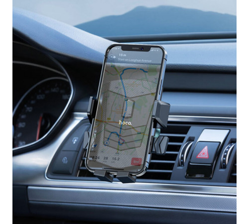 Автотримач для телефона HOCO CA86 Davy one-button air outlet car holder Black (6931474751485)