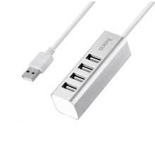 USB-хаб HOCO HB1 4USB Line machine Silver (6957531038146)