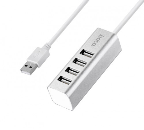 USB-хаб HOCO HB1 4USB Line machine Silver (6957531038146)
