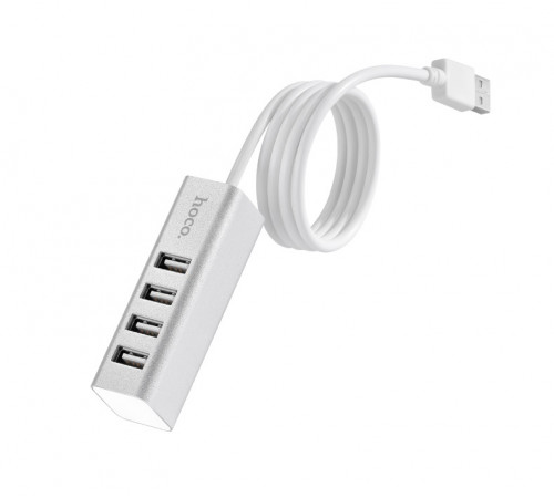 USB-хаб HOCO HB1 4USB Line machine Silver (6957531038146)