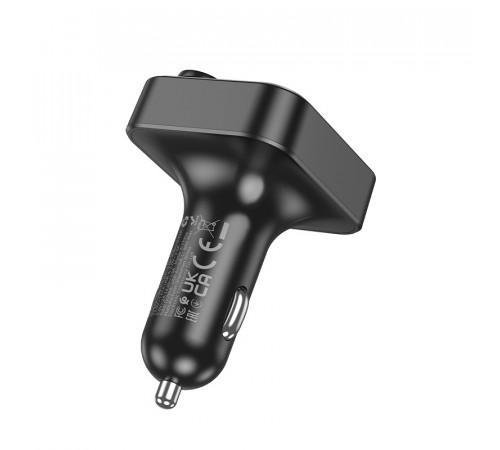 АЗП з FM-модулятором HOCO E85 Tiger PD20W+QC3.0 car BT FM transmitter Black (6942007634304)