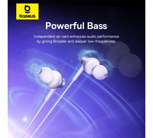 Навушники дротові Baseus Encok HZ11 (3.5mm)  Moon White (A00164200213-Z1)