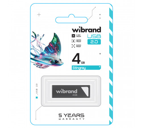 Флеш-накопичувач Wibrand USB 2.0 Stingray 4Gb Grey (WI2.0/ST4U5G)