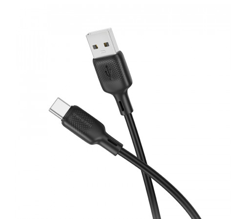 Кабель BOROFONE BX113 Lenny silicone charging data cable Type-C(L=1M) Black (6941991115431)