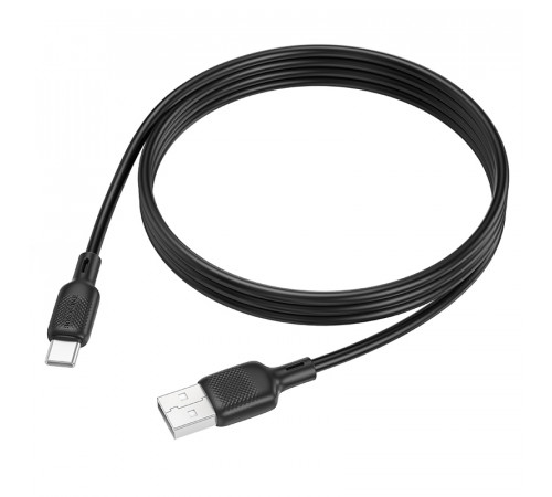 Кабель BOROFONE BX113 Lenny silicone charging data cable Type-C(L=1M) Black (6941991115431)