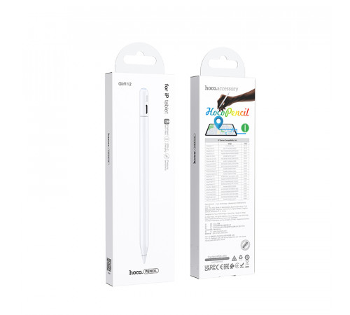 Стилус HOCO GM112 Intelligent anti-lost active capacitive pen with digital display pad dedicated White (6942007634588)