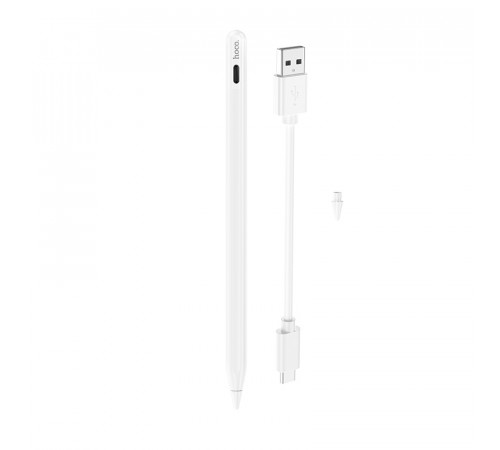 Стилус HOCO GM112 Intelligent anti-lost active capacitive pen with digital display pad dedicated White (6942007634588)