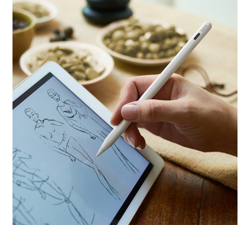 Стилус HOCO GM112 Intelligent anti-lost active capacitive pen with digital display pad dedicated White (6942007634588)