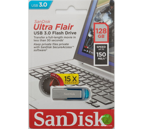 Флеш-накопичувач SanDisk USB 3.0 Ultra Flair 128Gb Blue (SDCZ73-128G-G46B)