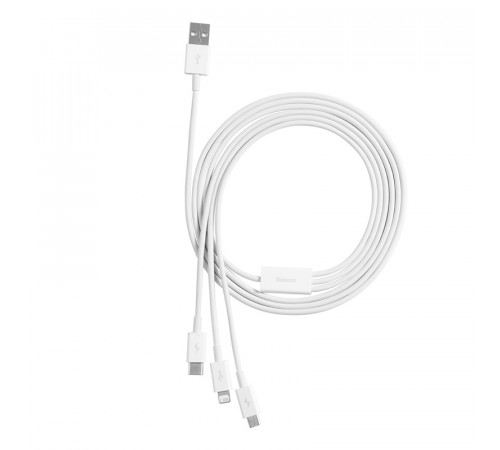 Кабель Baseus Superior Series USB to M+L+C 3.5A 1.5m White (CAMLTYS-02)