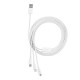Кабель Baseus Superior Series USB to M+L+C 3.5A 1.5m White (CAMLTYS-02)