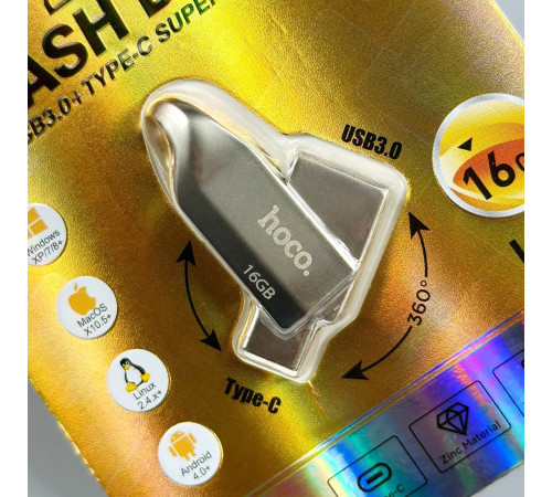 USB флеш Hoco UD8 16Gb Smart USB3.0+Type-C Швидкісна