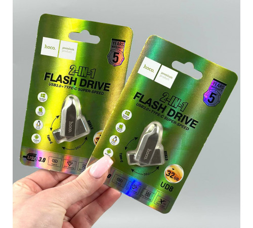 USB флеш Hoco UD8 32Gb Smart USB3.0+Type-C Швидкісна