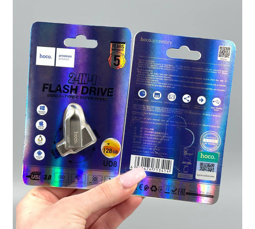 USB флеш Hoco UD8 128Gb Smart USB3.0+Type-C Швидкісна