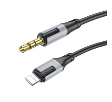 Аудіокабель BOROFONE BL19 iP to 3.5mm male, TPE, 1m, Black (6941991108327)