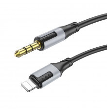 Аудиокабель BOROFONE BL19 iP to 3.5mm male, TPE, 1m, Black (6941991108327)
