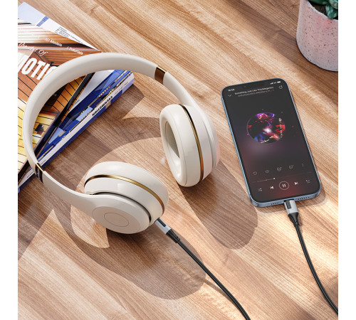 Аудіокабель BOROFONE BL19 iP to 3.5mm male, TPE, 1m, Black (6941991108327)