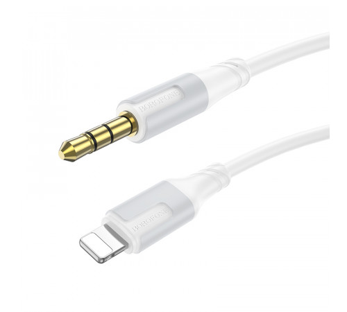Аудіокабель BOROFONE BL19 iP to 3.5mm male, TPE, 1m, White (6941991108570)