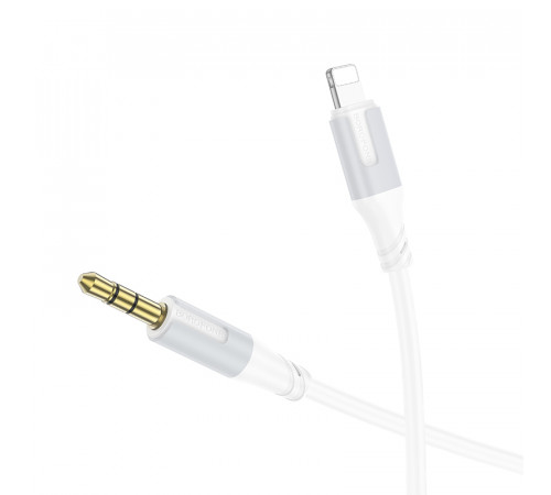 Аудіокабель BOROFONE BL19 iP to 3.5mm male, TPE, 1m, White (6941991108570)