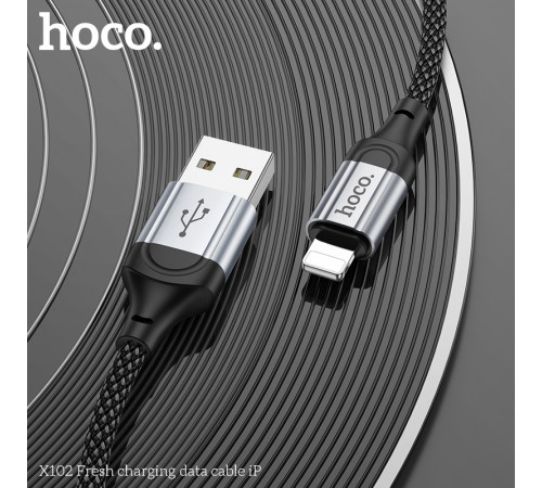 Кабель HOCO X102 Fresh charging data cable iP Black (6942007608756)