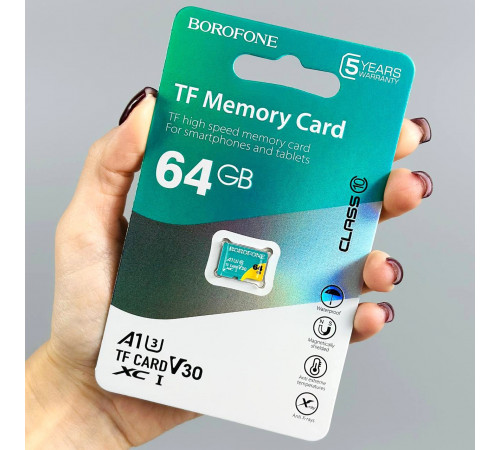 Карта пам'яті Borofone 64Gb 10 Class (без адаптера)