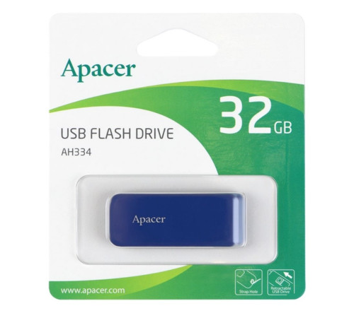 Флеш-накопичувач Apacer USB 2.0 AH334 32Gb Blue (AP32GAH334U-1)