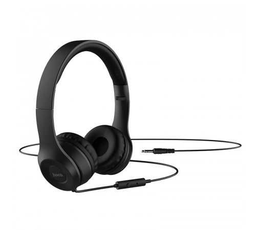 Навушники дротові HOCO W21 Graceful charm wire control headphones (3.5mm) Black (6931474708281)