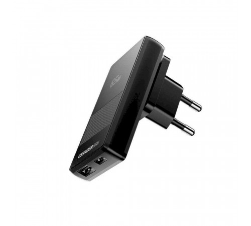 Мережевий зарядний пристрій ESSAGER Ultra Thin Gan 65W 1C1A BLACK (ECT65W-QCB01-Z)