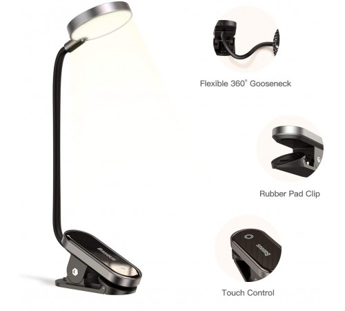 Світильник Baseus Comfort Reading Mini Clip Lamp Dark Gray (DGRAD-0G)
