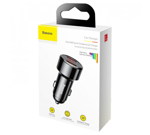 Автомобільний зарядний пристрій Baseus Magic Series Dual QC Digital Display 45W Black (CCMLC20A-01)