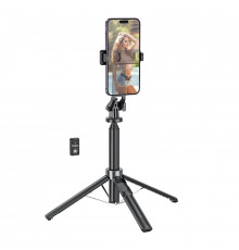 Селфі-монопод HOCO K21 Stream aluminum alloy live broadcast holder Black (6942007609975)