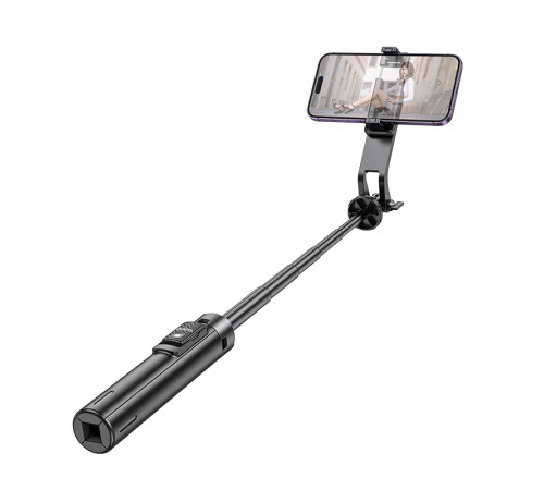 Селфі-монопод HOCO K21 Stream aluminum alloy live broadcast holder Black (6942007609975)