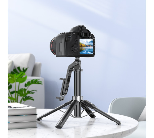 Селфі-монопод HOCO K21 Stream aluminum alloy live broadcast holder Black (6942007609975)