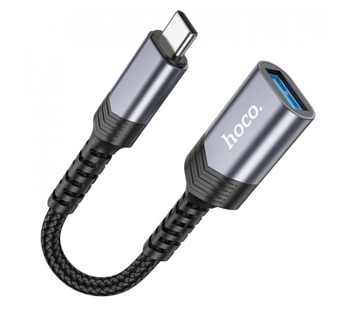 Кабель-перехідник HOCO UA24 Type-C male to USB female 3.0 converter Metal Gray (6942007608848)